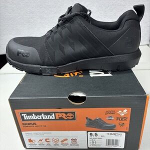 NEW Timberland Pro Men's Radius Black Composite Safety Toe Work Shoe 9.5 W/L